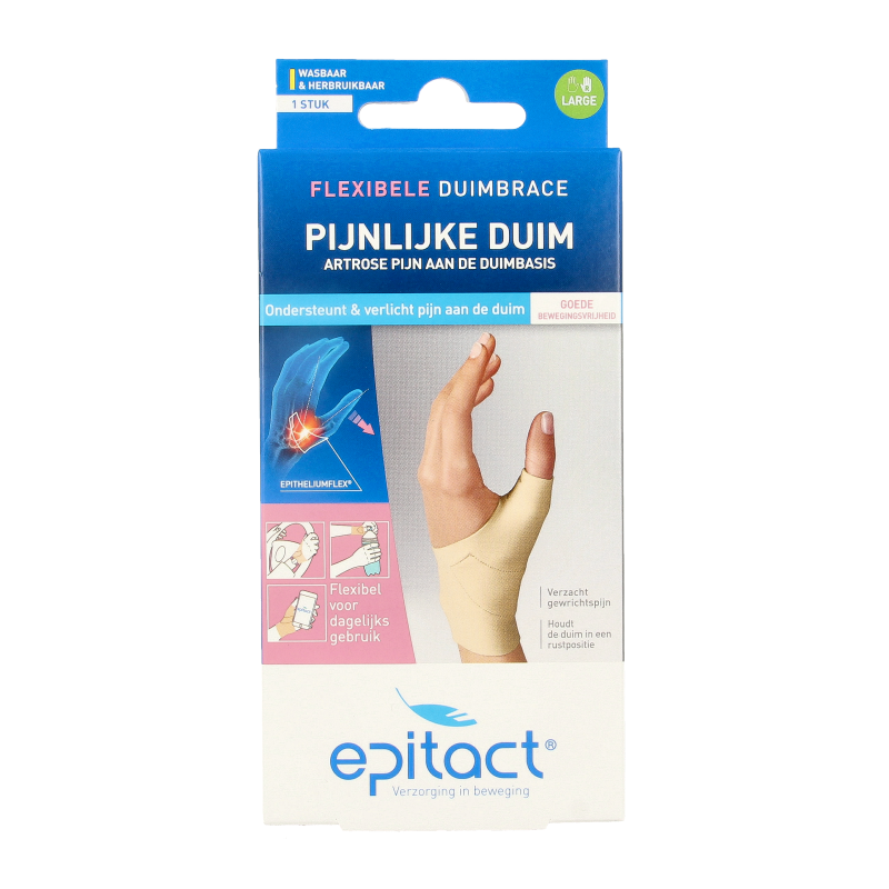 Epitact Duim orthese dag rechts maat L brace for thumb support, shown on a white background.