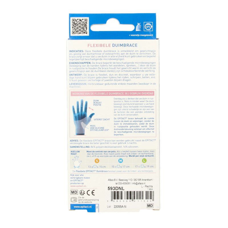 Epitact Duim orthese dag rechts maat L brace for thumb support, shown on white background.