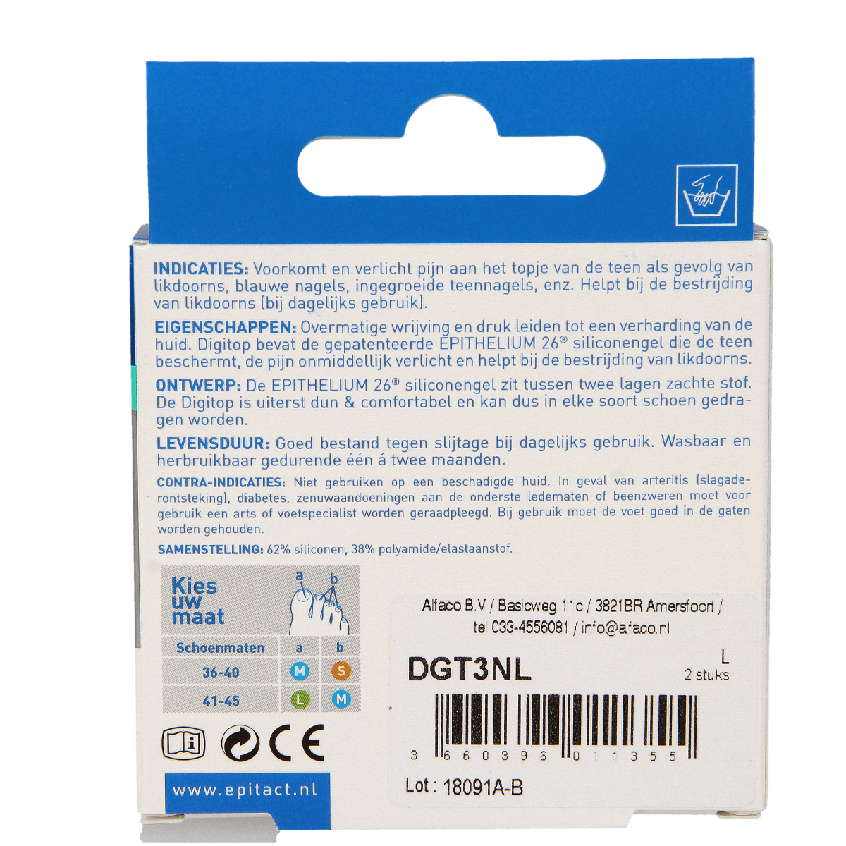 Epitact Digitop bandages for toenails and corns, pack of 2, designed to protect and cushion affected toes.