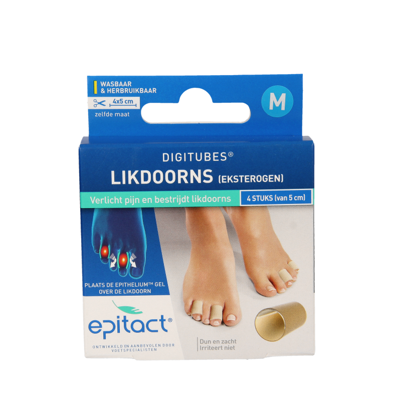 Epitact Digitube M 5cm set of 4 foot care sleeves, soft and stretchy for toe protection and comfort.