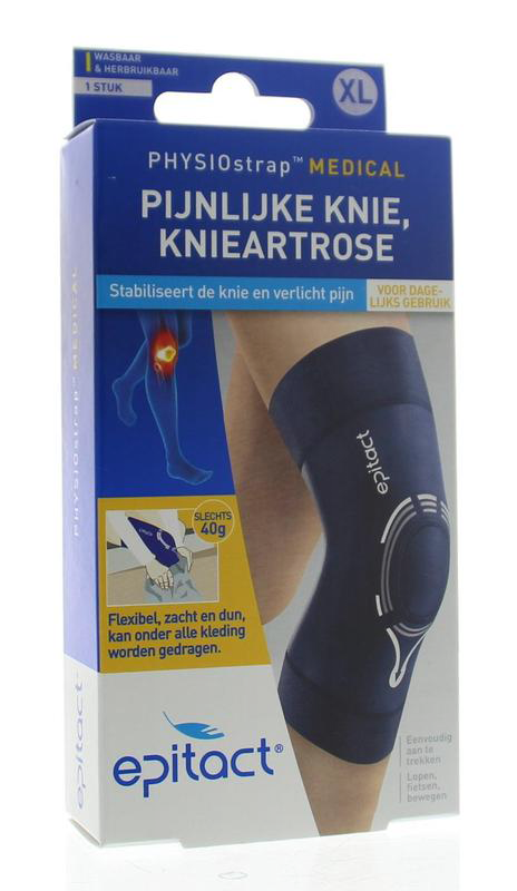 Epitact Knie medical bandage in XL size, designed for knee support, shown in the image with adjustable straps and breathable fabric.
