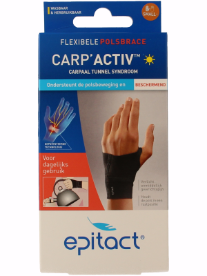 Epitact Carp ActiLinks S brace supporting the wrist with adjustable straps for comfort and stability.