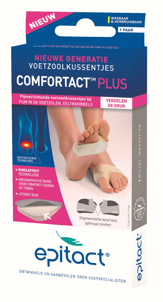 Epitact Voetzoolkussentjes comfort maat 39/41, pair of cushioned foot pads for enhanced comfort and support.