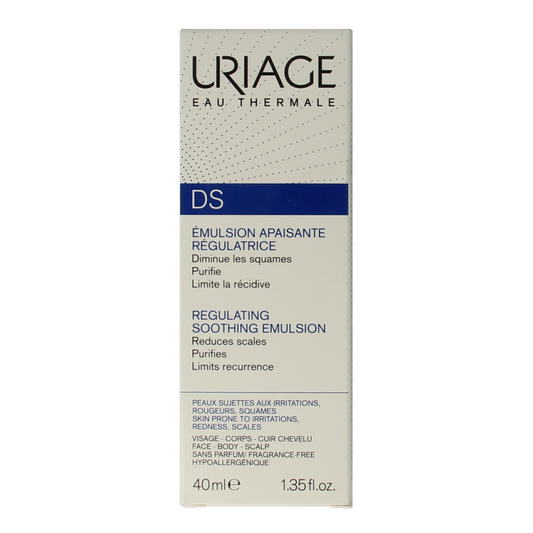 Uriage DS Emulsie body care bottle with 40ml size, gentle moisturizing lotion from Uriage.