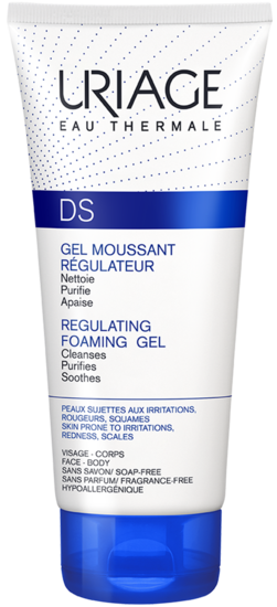 Uriage DS Gel reiniger for facial skincare, 150ml, gentle cleanser with soothing properties in a clear bottle