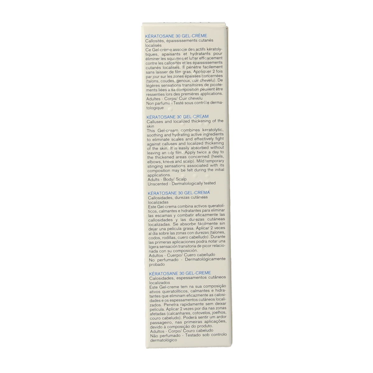 Uriage Keratosane 30 face care tube, 40ml, in white and blue packaging, designed for keratosis-prone skin.