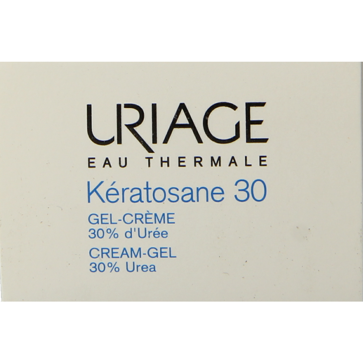 Uriage Keratosane 30 facial care tube, 75ml, for skin smoothing and keratosis treatment, featuring a white and green packaging design.