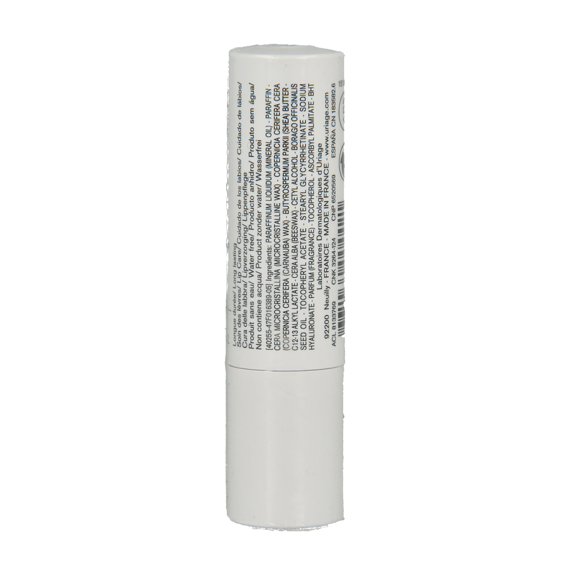 Uriage Mineraal water lip balm in 4g tube, nourishing lip care with mineral water for soft, hydrated lips.
