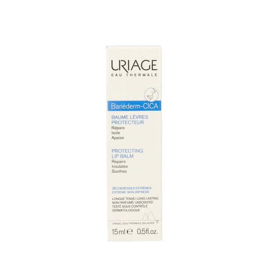 Uriage Bariederm Cica Lippenverzorging tube, 15ml, nourishing lip balm with soothing properties, suitable for sensitive lips.