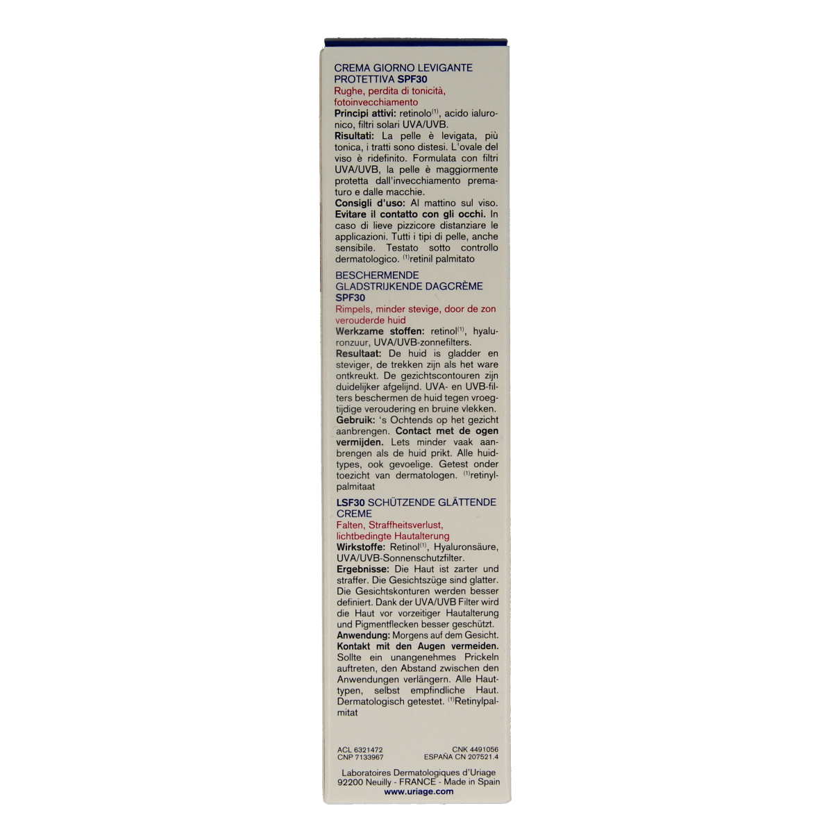 Uriage Age Lift dagcreme SPF30 face cream in 40ml jar, moisturizing and anti-aging skincare with sun protection.