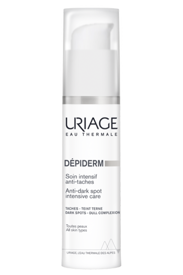 Uriage Depiderm anti-dark spot intensive care cream for face, 30ml, designed to reduce dark spots and improve skin tone.