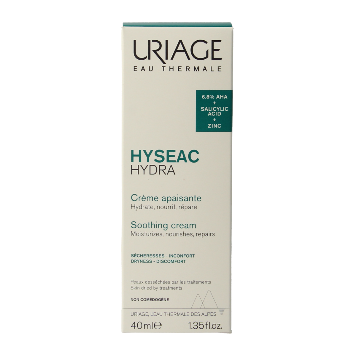 Uriage Hyseac gezichtsverzorging bij uitdroging in 40ml, hydraterende huidverzorgingscrème for dry skin.