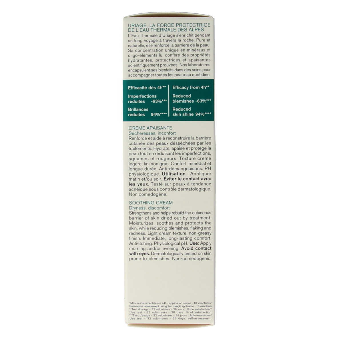 Uriage Hyseac gezichtsverzorging voor uitdroging in 40ml, voedende crème voor een droge huid, verpakt in een tube.