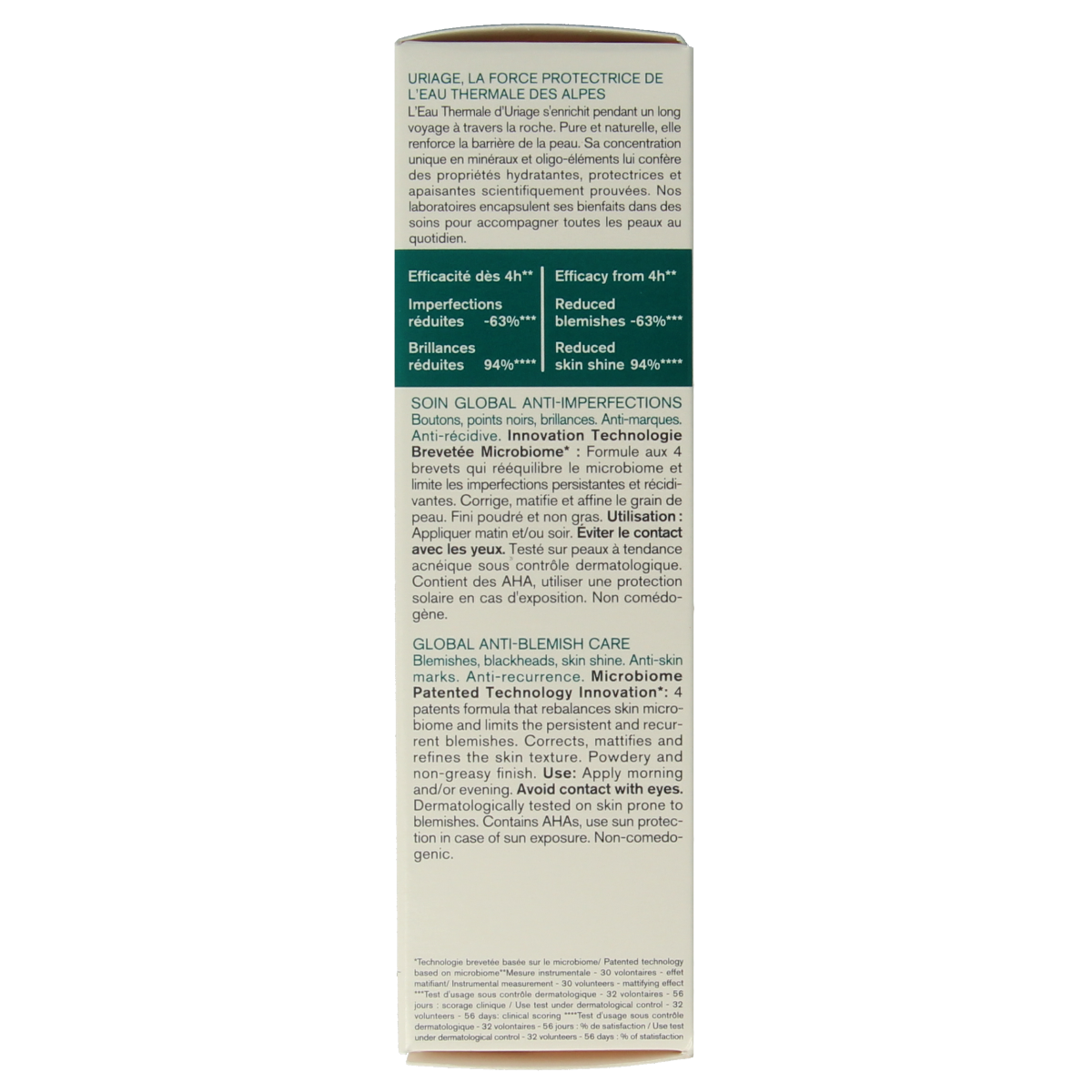 Uriage Hyseac 3-regul+ facial skincare product in 40ml tube, designed for acne-prone and oily skin.