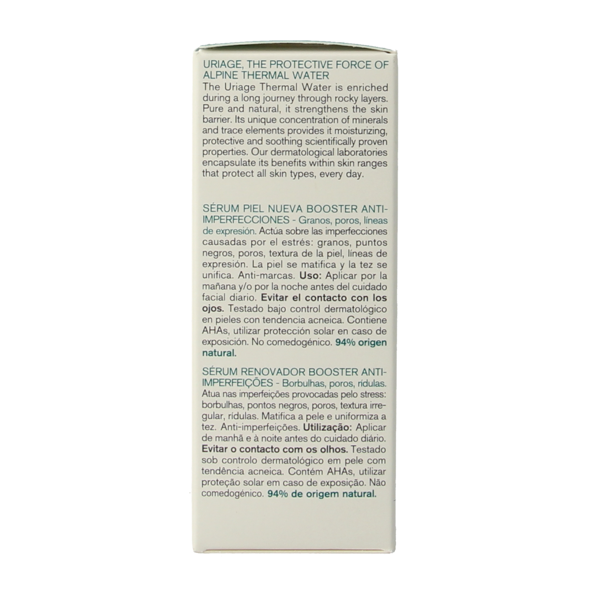 Uriage Hyseac serum for acne and impurities, 30ml, facial skincare product with clear bottle and applicator