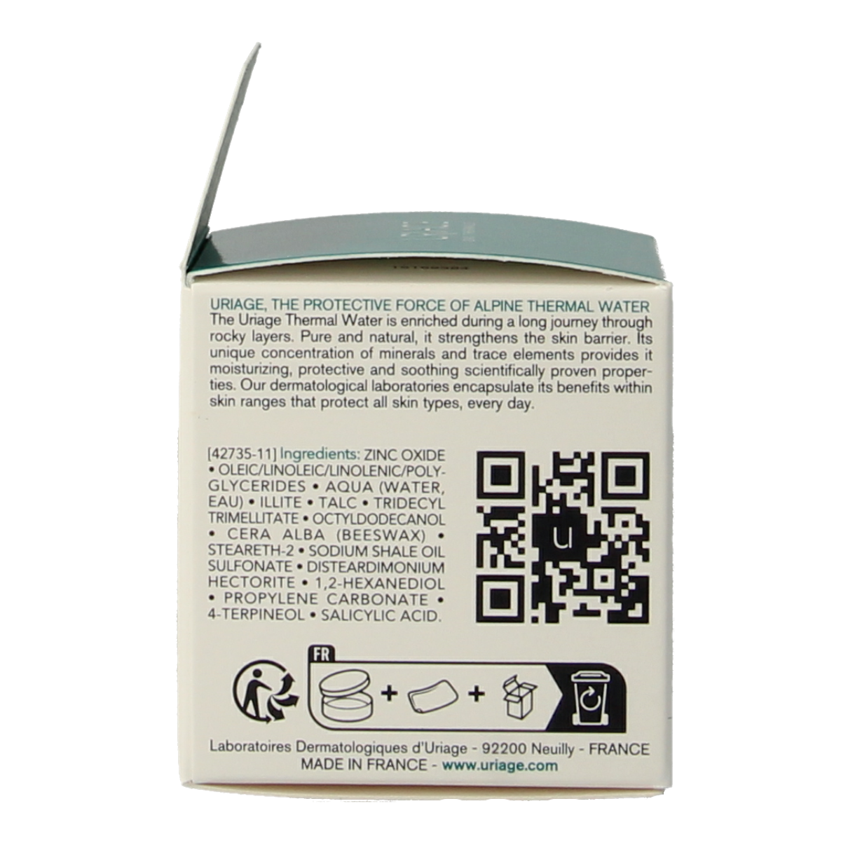Uriage Hyseac SOS pasta in 15g jar, facial skincare product for blemishes and skin care treatment.
