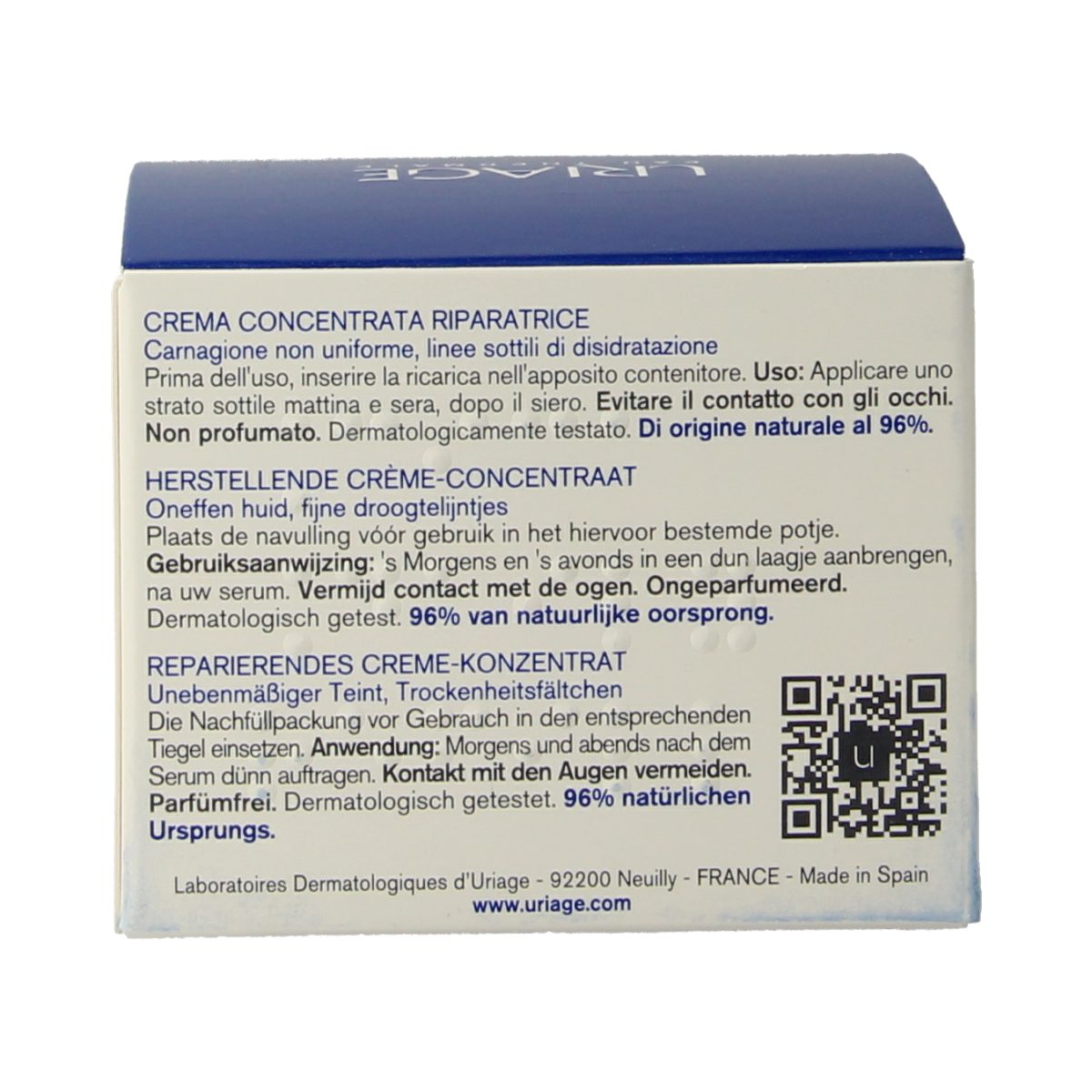 Uriage Cica daily face cream in 50ml tube, nourishing and soothing skincare for sensitive skin.