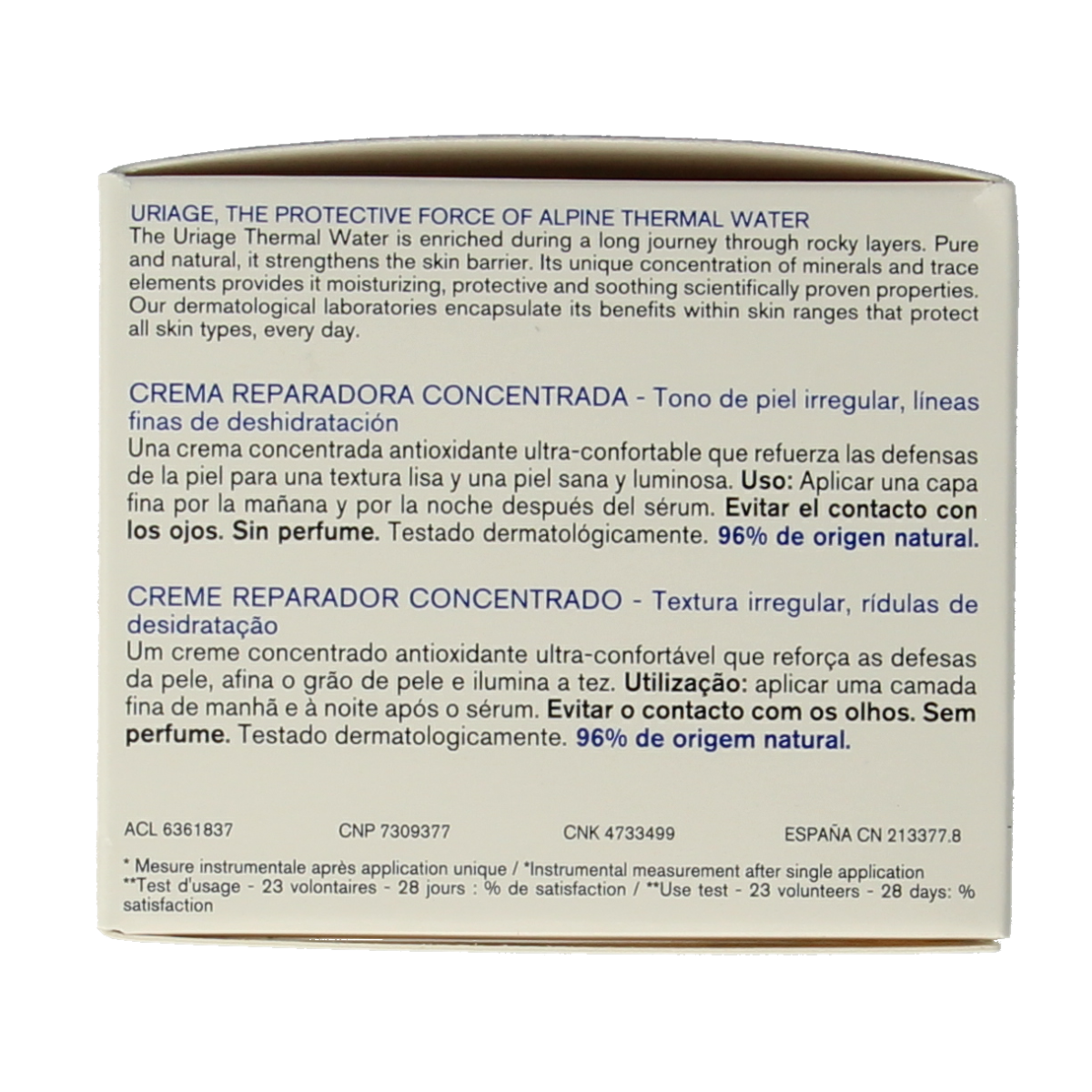 Uriage Cica daily face cream in 50ml tube, soothing skincare product for sensitive skin, with calming and healing properties.