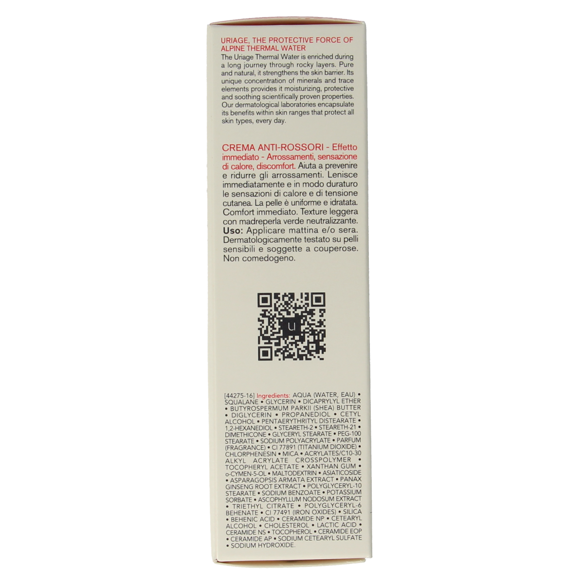 Uriage Roseliane anti-redness face cream in 40ml jar, soothing skincare for sensitive, redness-prone skin.