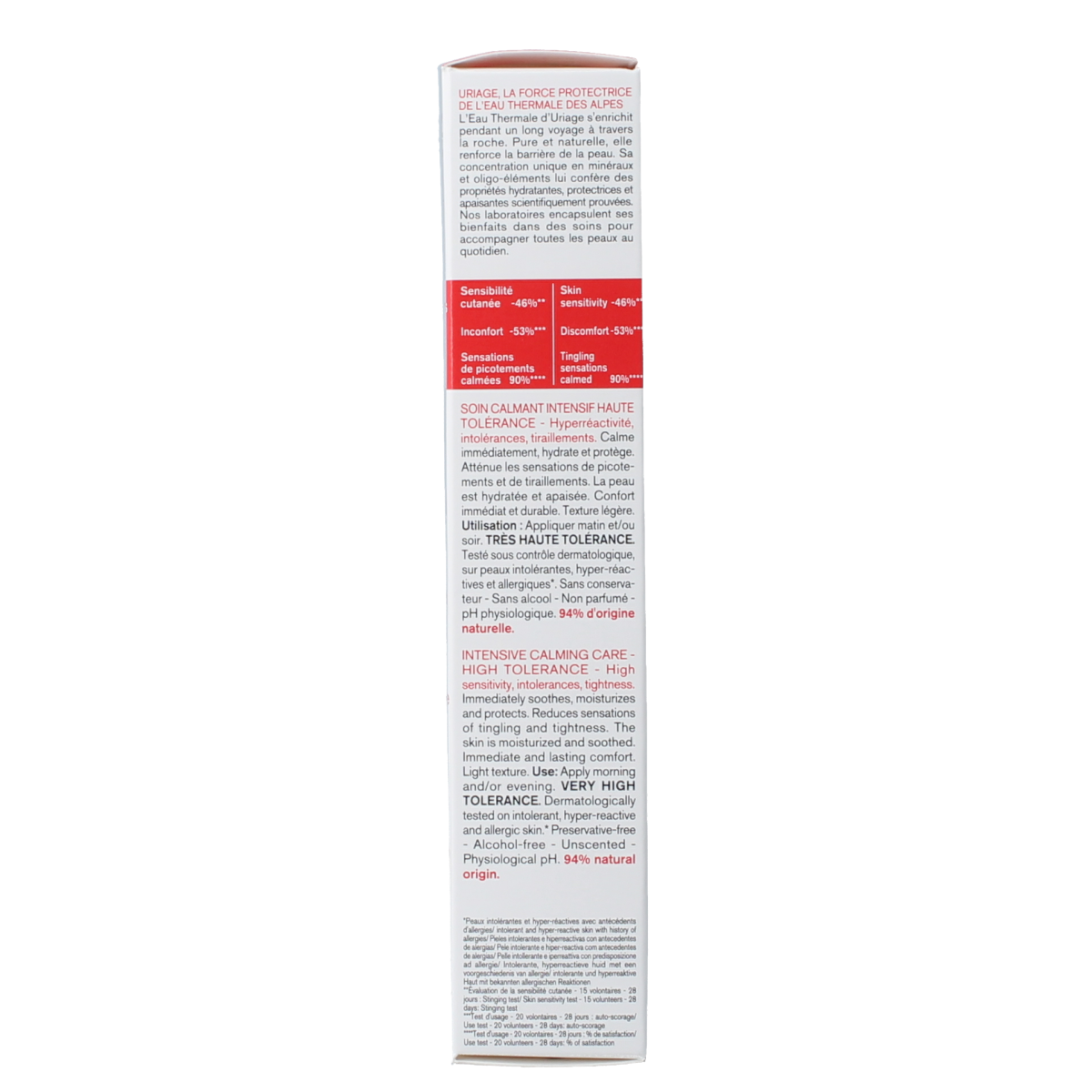 Uriage Tolederm Control soothing face moisturizer in 40ml tube, designed for sensitive skin, with gentle, hydrating formula.