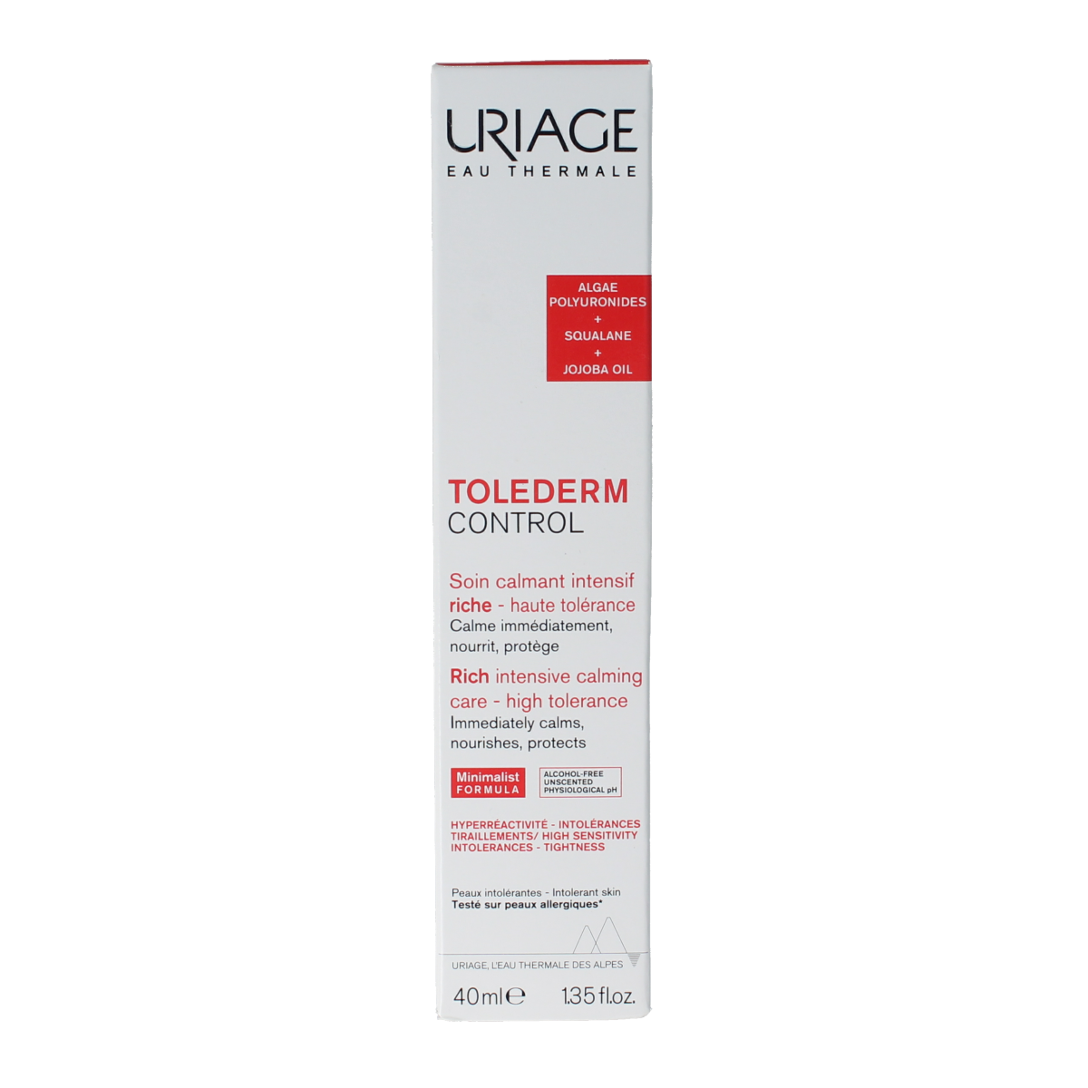 Uriage Tolederm Control Rijke Kalmerende Gezichtsverzorging 40ml tube, soothing skincare for sensitive skin