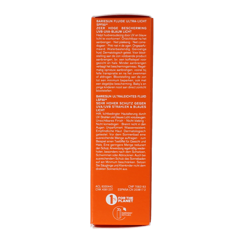 Uriage Bariesun ultralight SPF50 sun protection fluid in 30ml bottle, lightweight sunscreen for face and skin.