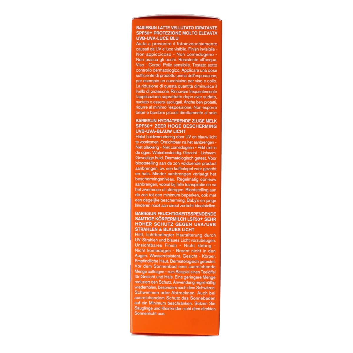Uriage Bariesun silky lotion SPF50 sunscreen bottle, 100ml, with smooth, lightweight texture for sun protection and skin hydration.