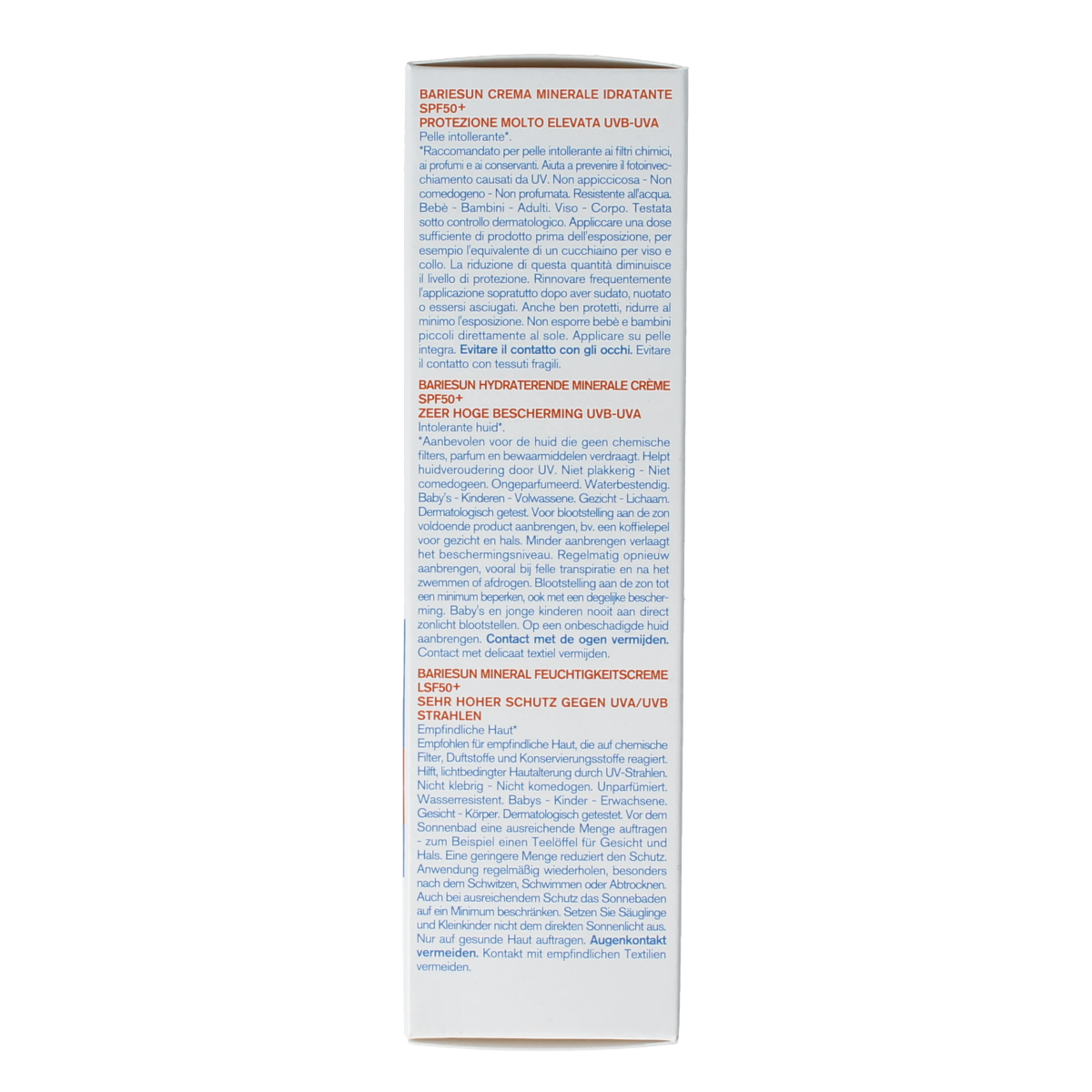 Uriage Bariesun mineral cream SPF50 in 100ml tube, a body care product with sun protection, shown in the image.