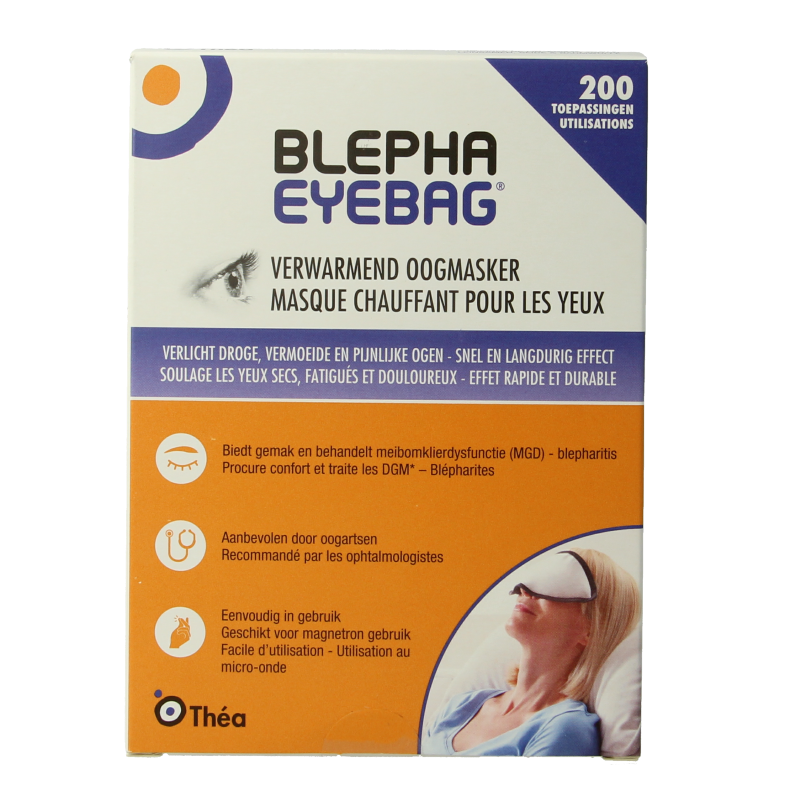 Blepha Blepha eyebag for eye care, shown in packaging with product details, designed to reduce puffiness and dark circles.