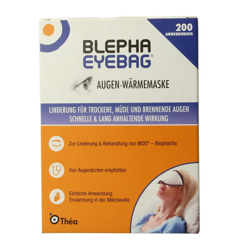 Blepha Blepha eyebag for eye care, showing a single soft, reusable eye mask with the brand name on the packaging.