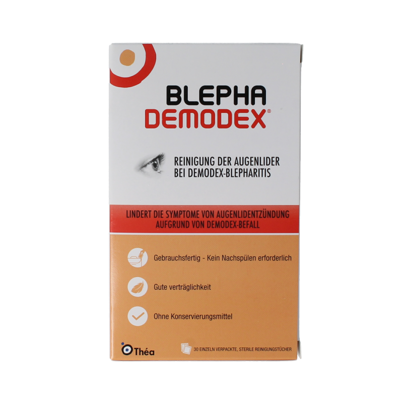Diversen Blephademodex oogverzorgingstissues, 30 stukken, soft wipes for eye cleansing and hygiene.