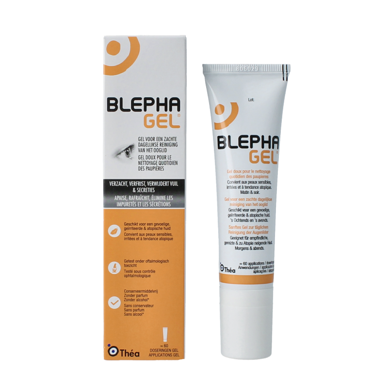 Blephagel oogverzorging reinigingsgel in tube, 30 gram, voor ooglid verzorging en reiniging.