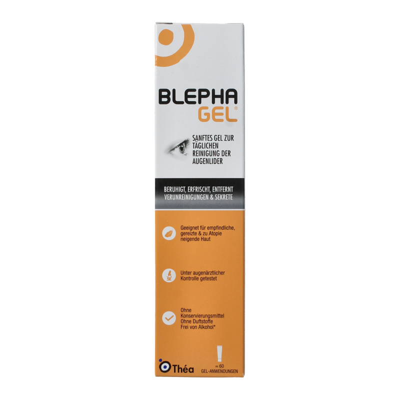 Blephagel oogverzorging reinigingsgel in 30 gram tube, designed for eyelid hygiene and eye care.