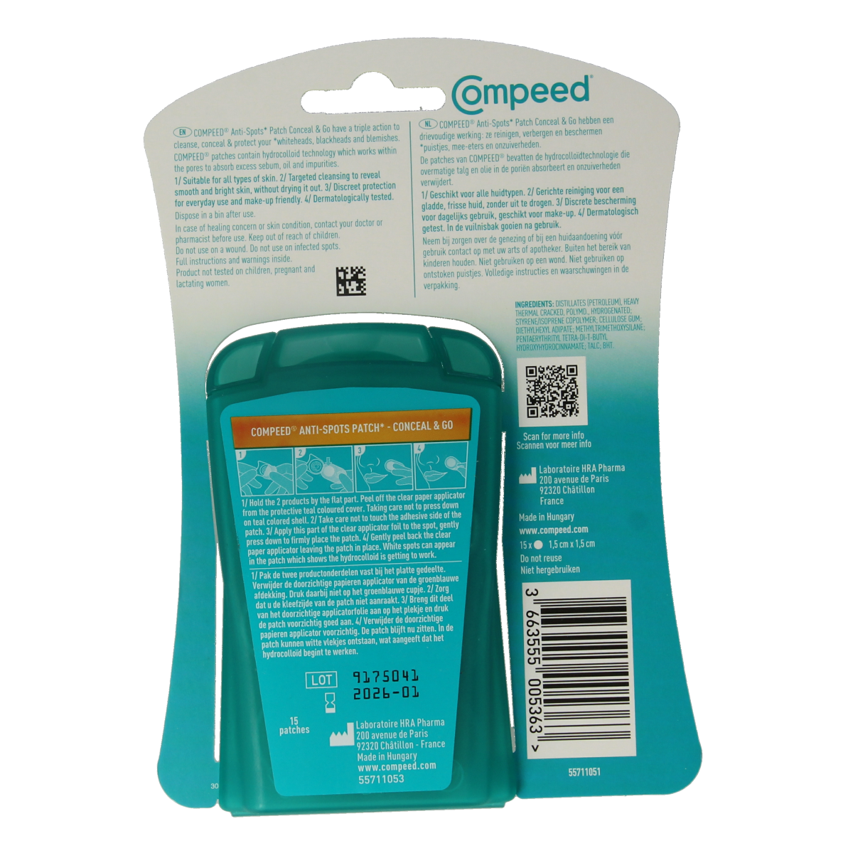 Compeed Anti-Spots conceal & go foot care pack with 15 transparent patches for spot coverage on feet, by Compeed.