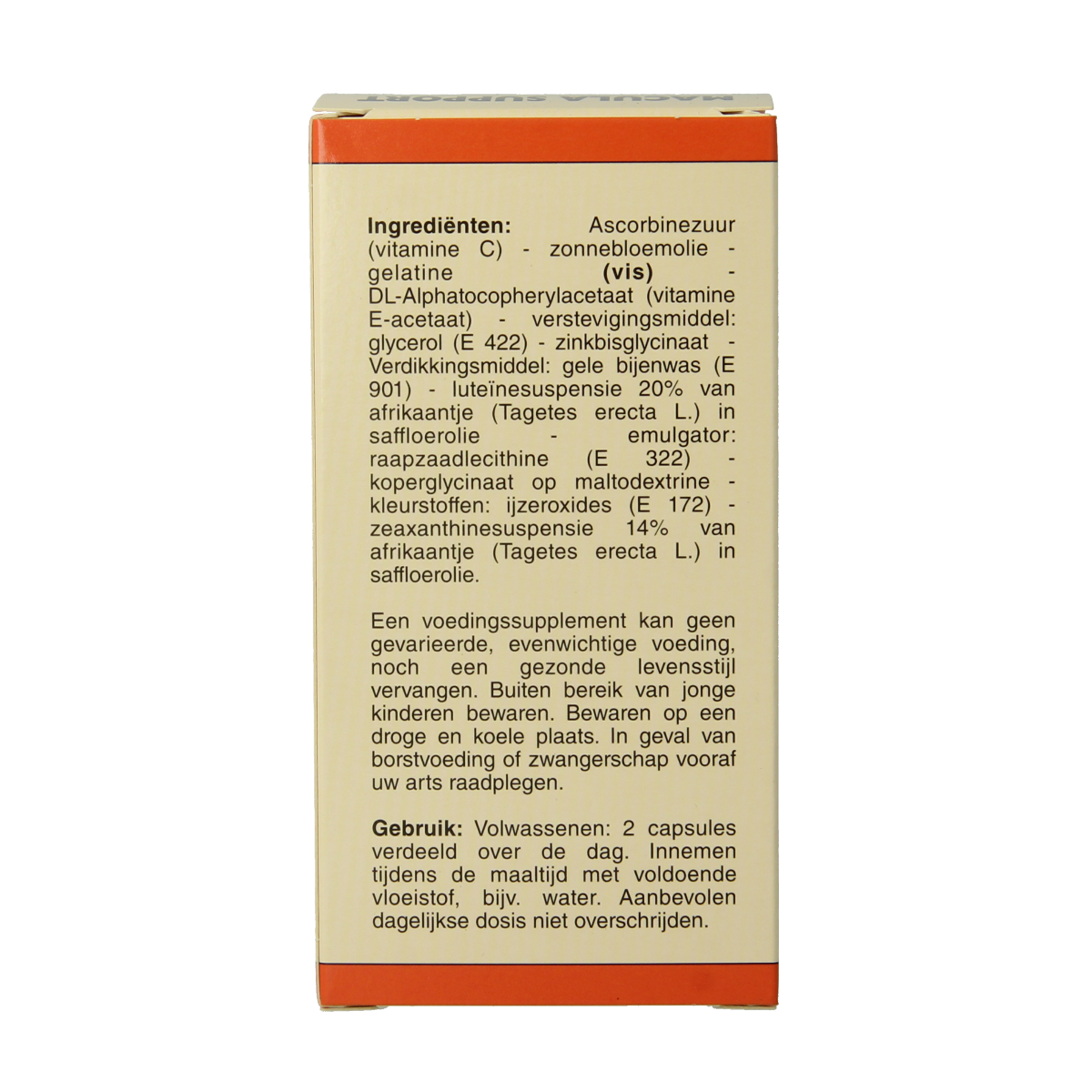 Horus Macula support capsules in a bottle, herbal supplement from Kruidenpreparaten line, with 180 capsules for eye health support