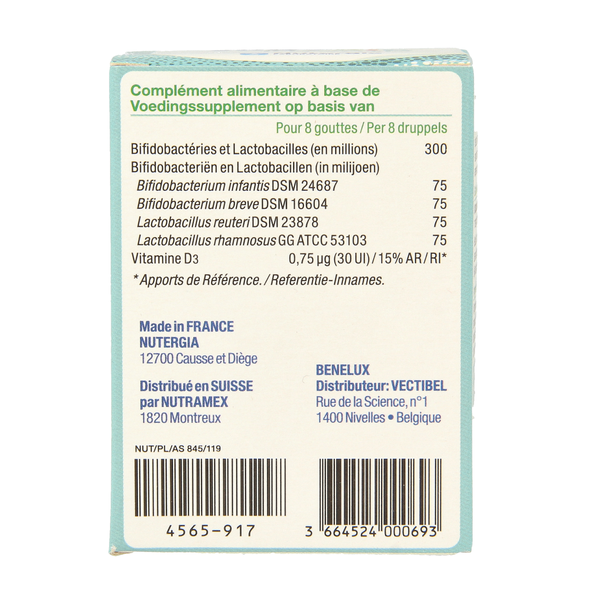 Nutergia Ergykid Infantis herbal supplement in a 10ml bottle, designed for infants, featuring natural herbal ingredients.
