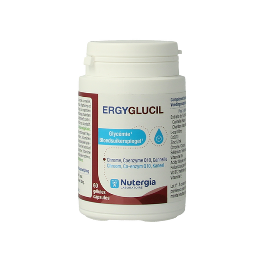 Nutergia Ergyglucil multivitamin capsules in a bottle, dietary supplement for daily nutritional support