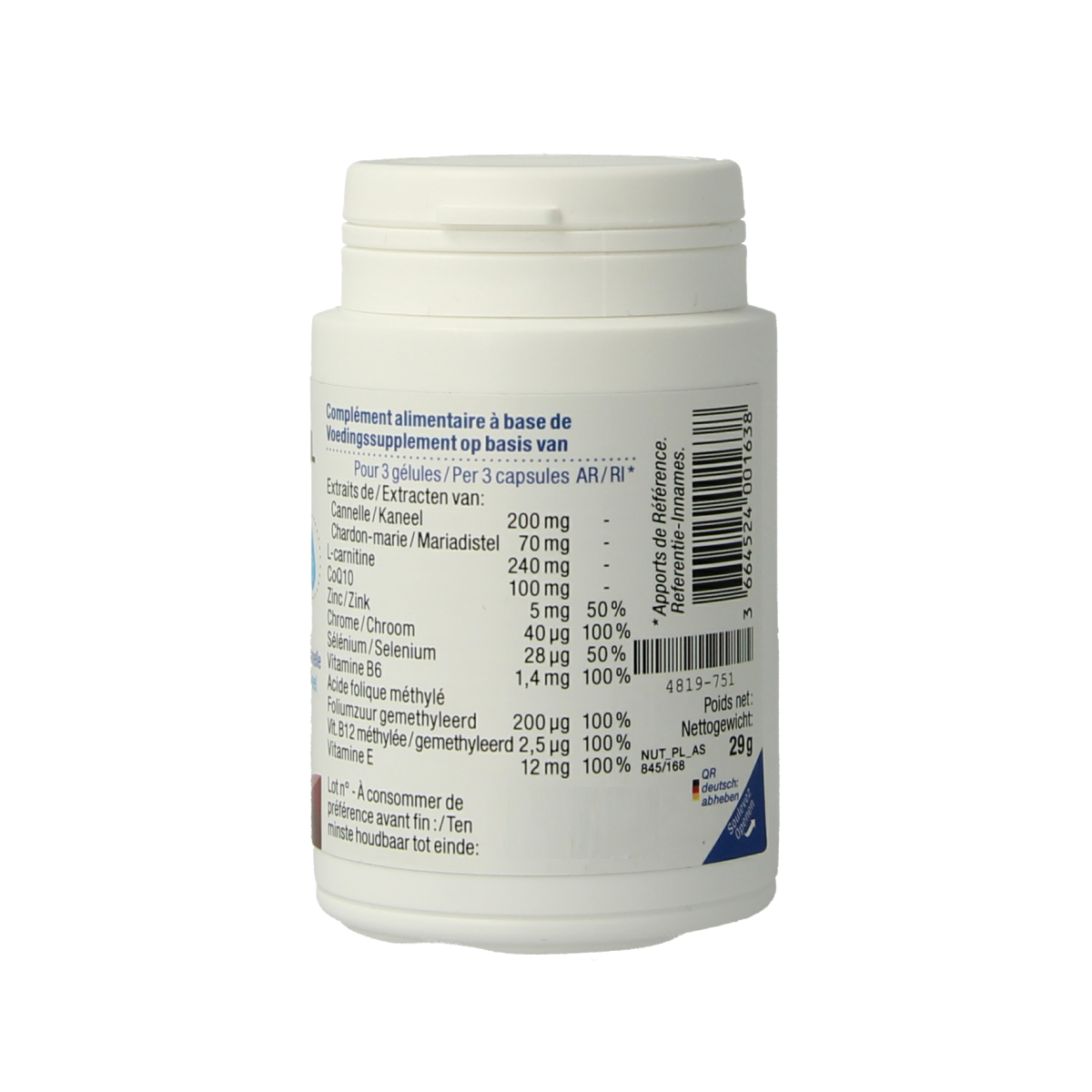 Nutergia Ergyglucil multivitamin capsules, dietary supplement with 60 capsules, for energy and overall health.