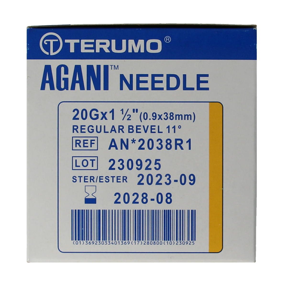 Terumo Injectienaald 38 x 0.9 mm lancet and needle, 100-pack, used for blood sampling or injections
