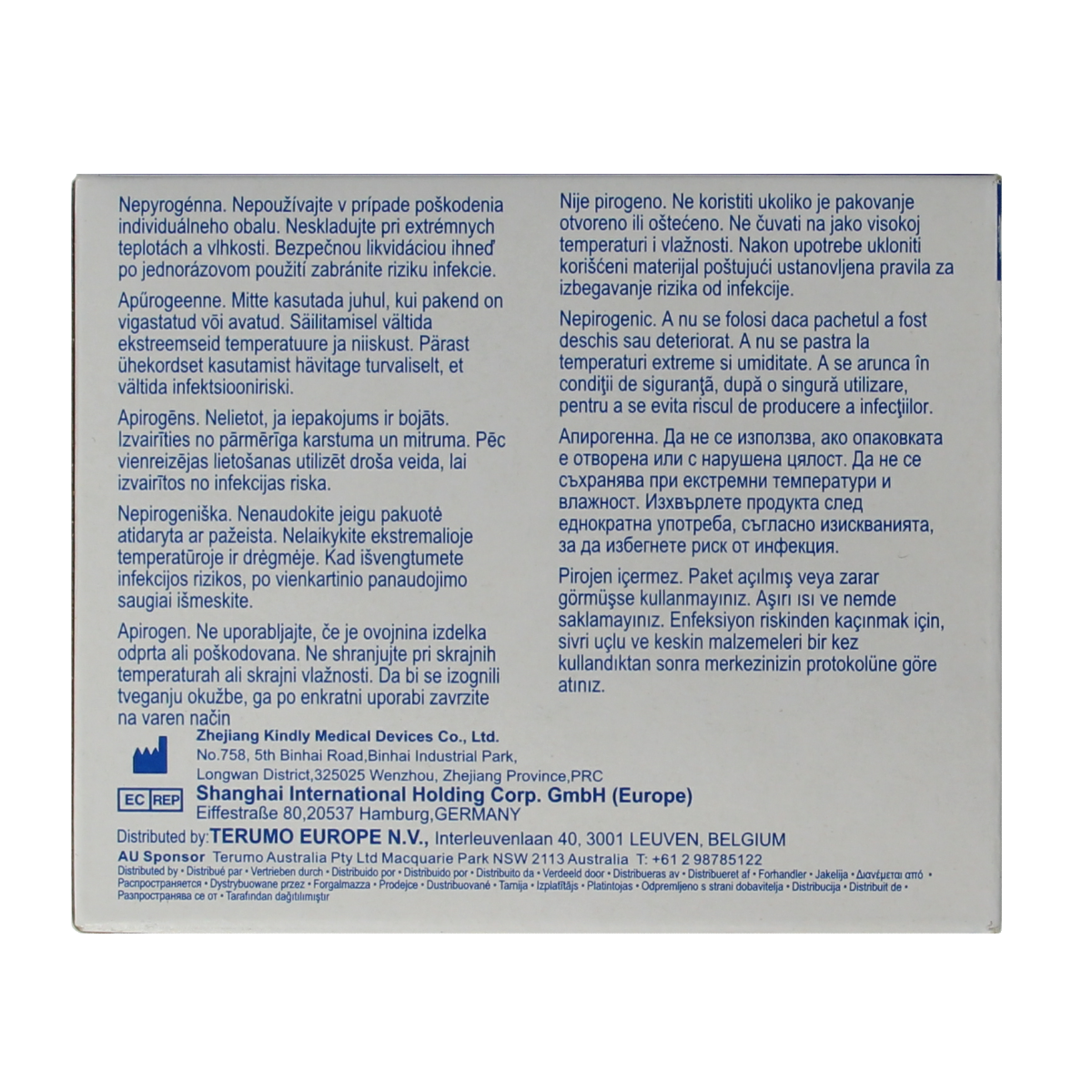 Terumo Injectienaald 38 x 0.9 mm lancet and needle for medical use, shown in a blister pack, on a white background.