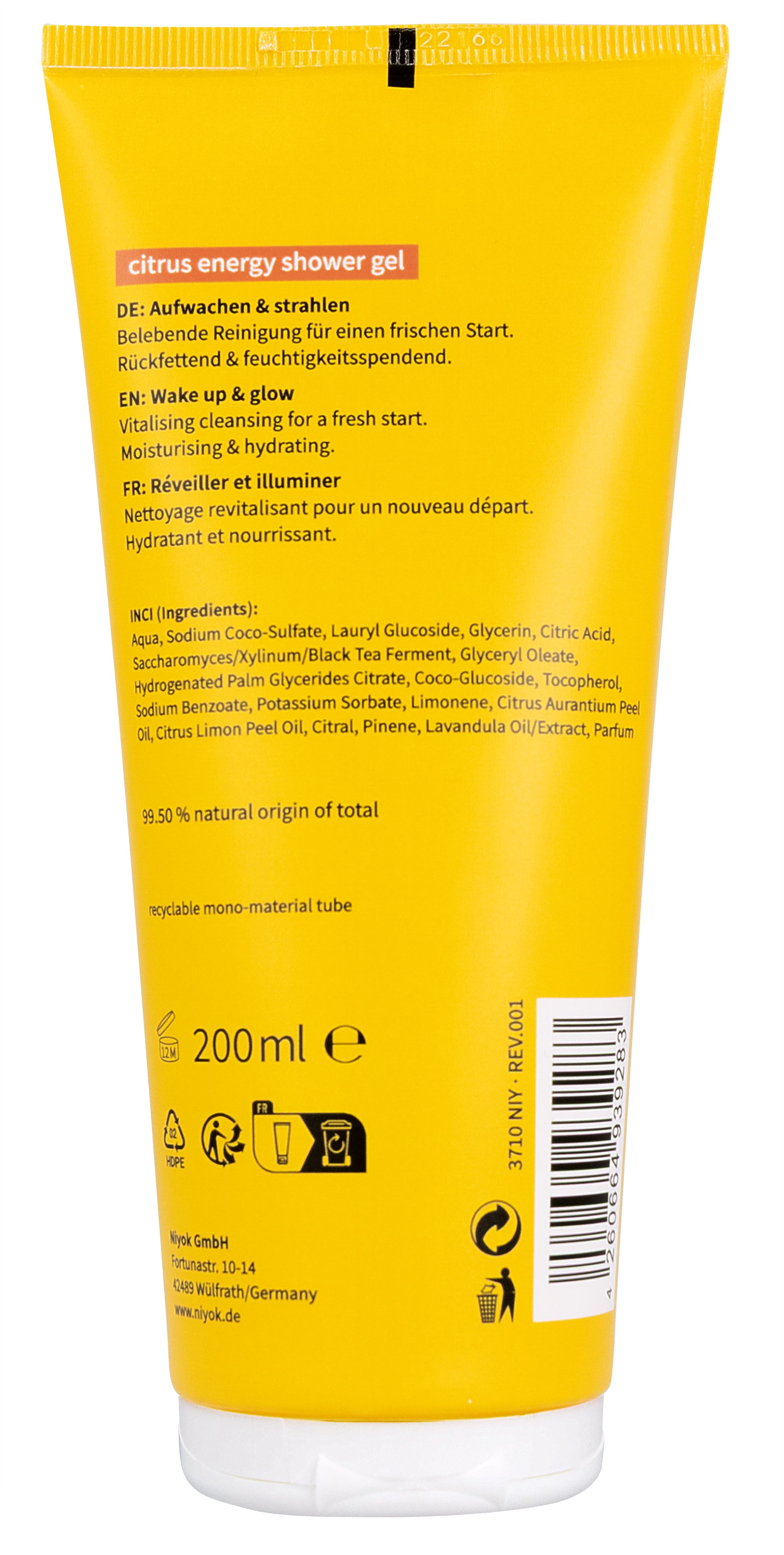 Niyok shower gel Citrus Energy 200.00 Milliliter