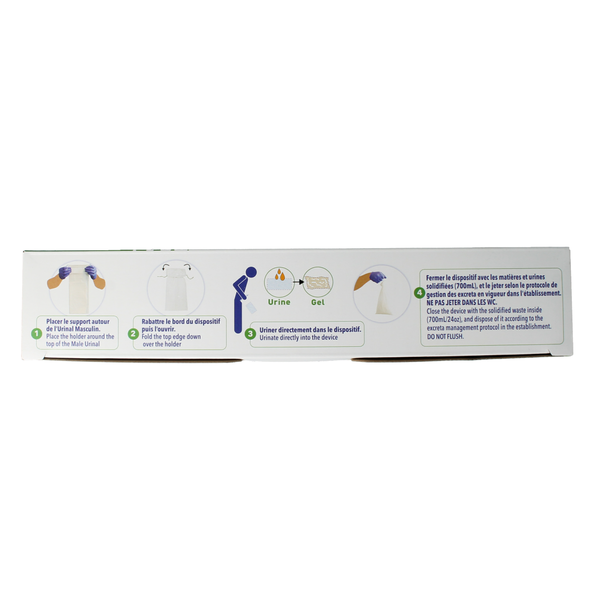 CareBag disposable urinal for men, 12-pack, featuring a catheter and urinal design for convenient male urinary drainage.