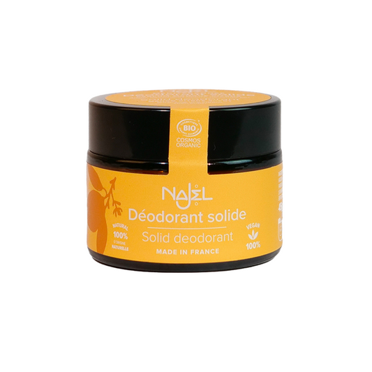 Najel Aleppo Mango Citrus Deodorant Balsem in 45g container, natural bio deodorant with citrus and mango scent.