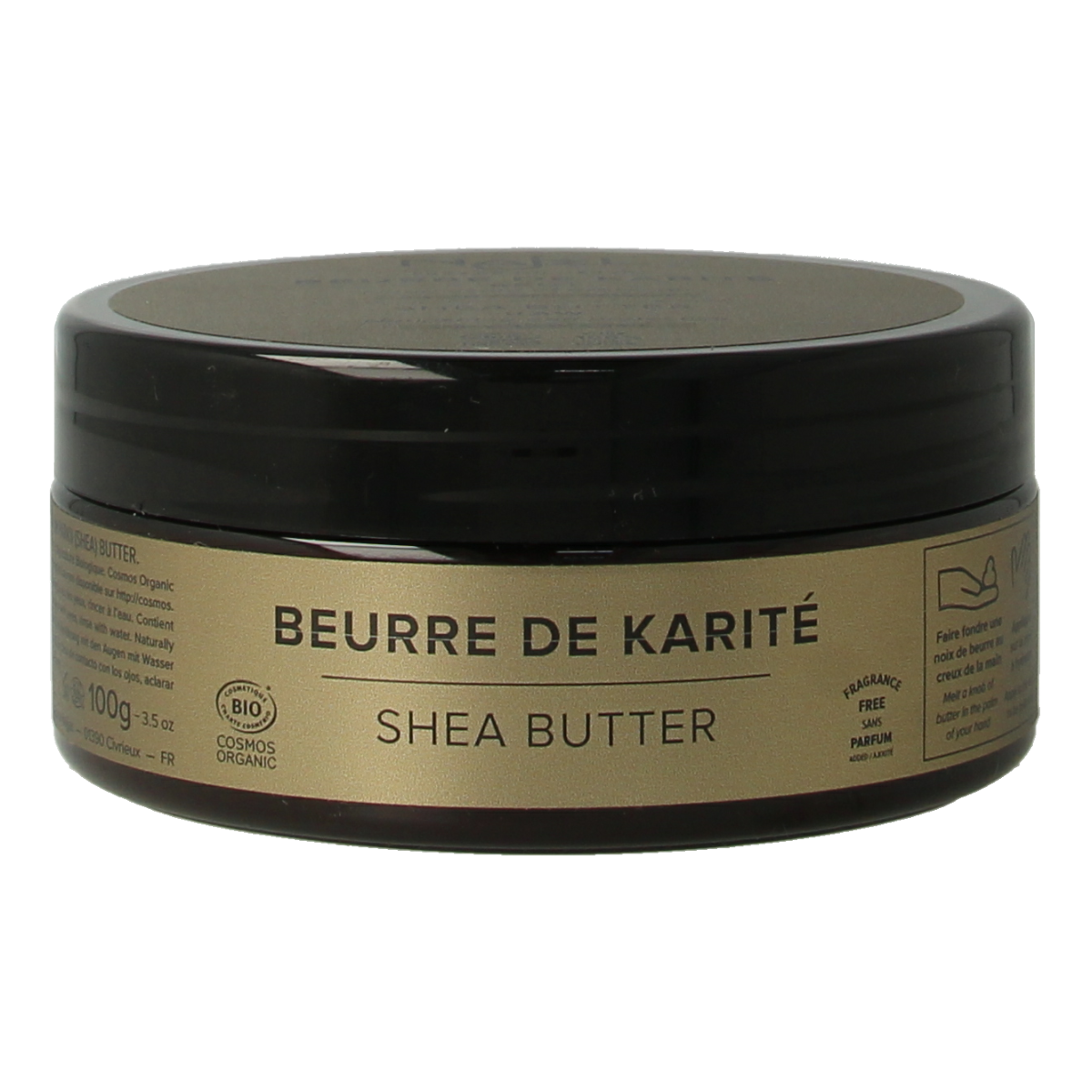 Najel Aleppo Shea Butter 100g for body care, natural moisturizing balm in a white container with label.
