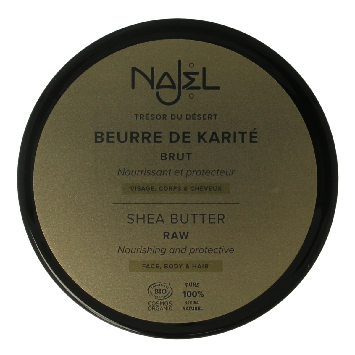 Najel Aleppo Shea Butter 100g, natural body care product with rich shea butter for nourishing and moisturizing skin.