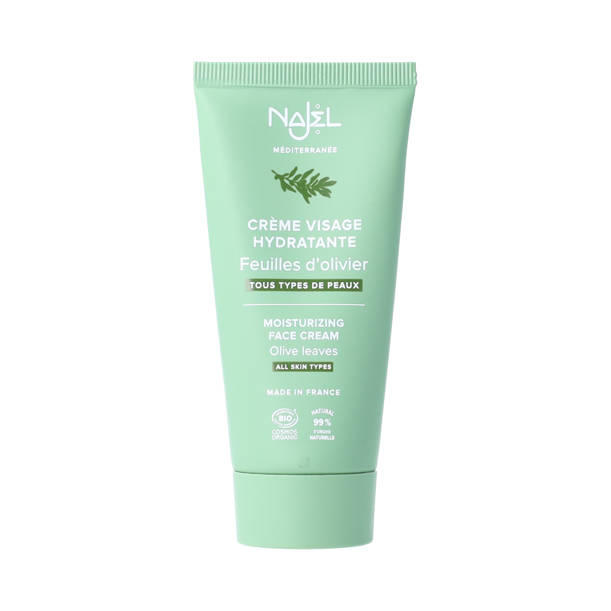 Najel Aleppo gezichtsverzorgingscrème in 50ml, natural facial cream with herbal ingredients, suitable for daily skincare.