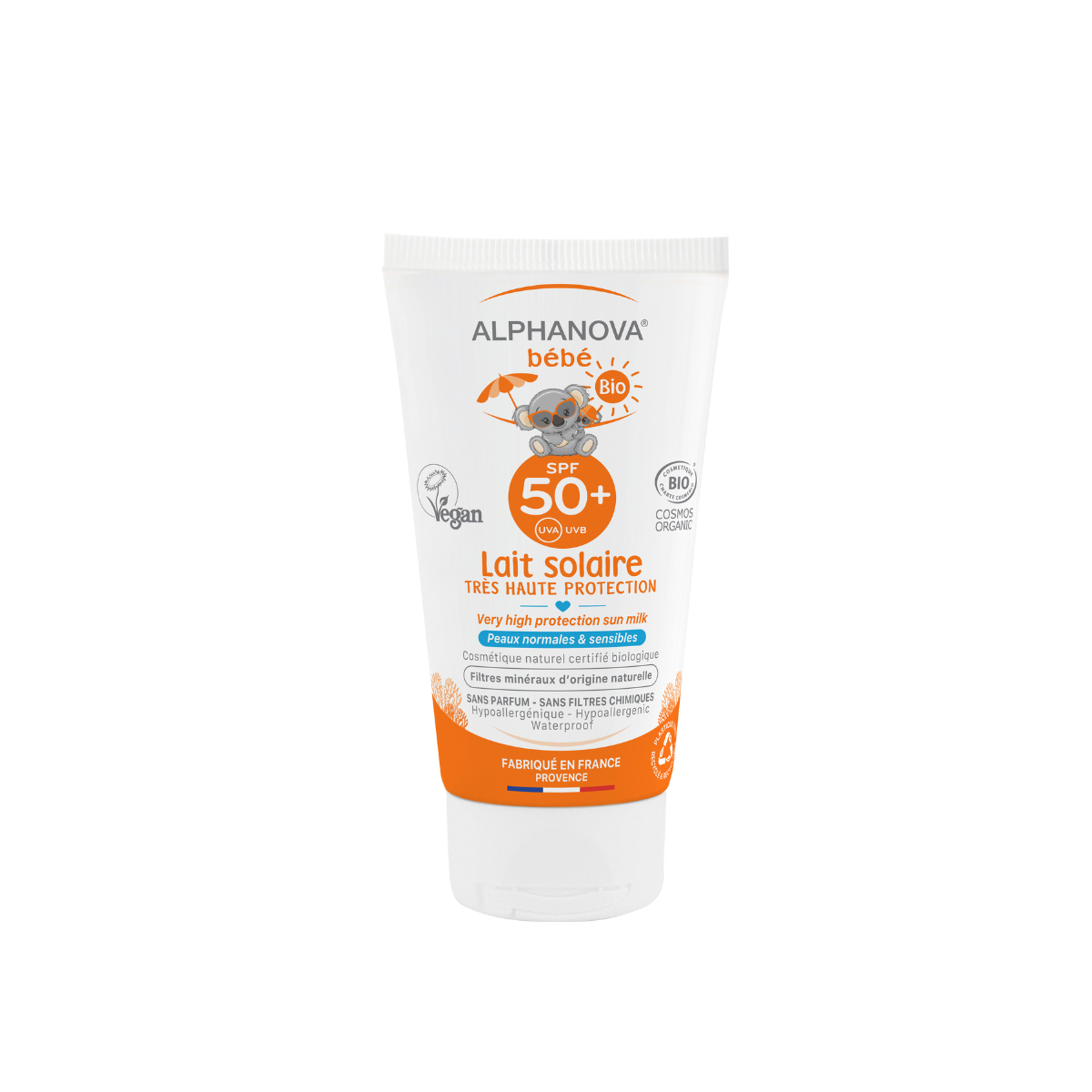 Alphanova Sun bio baby sunscreen milk SPF50+ in 50g tube, gentle sun protection for babies with natural ingredients