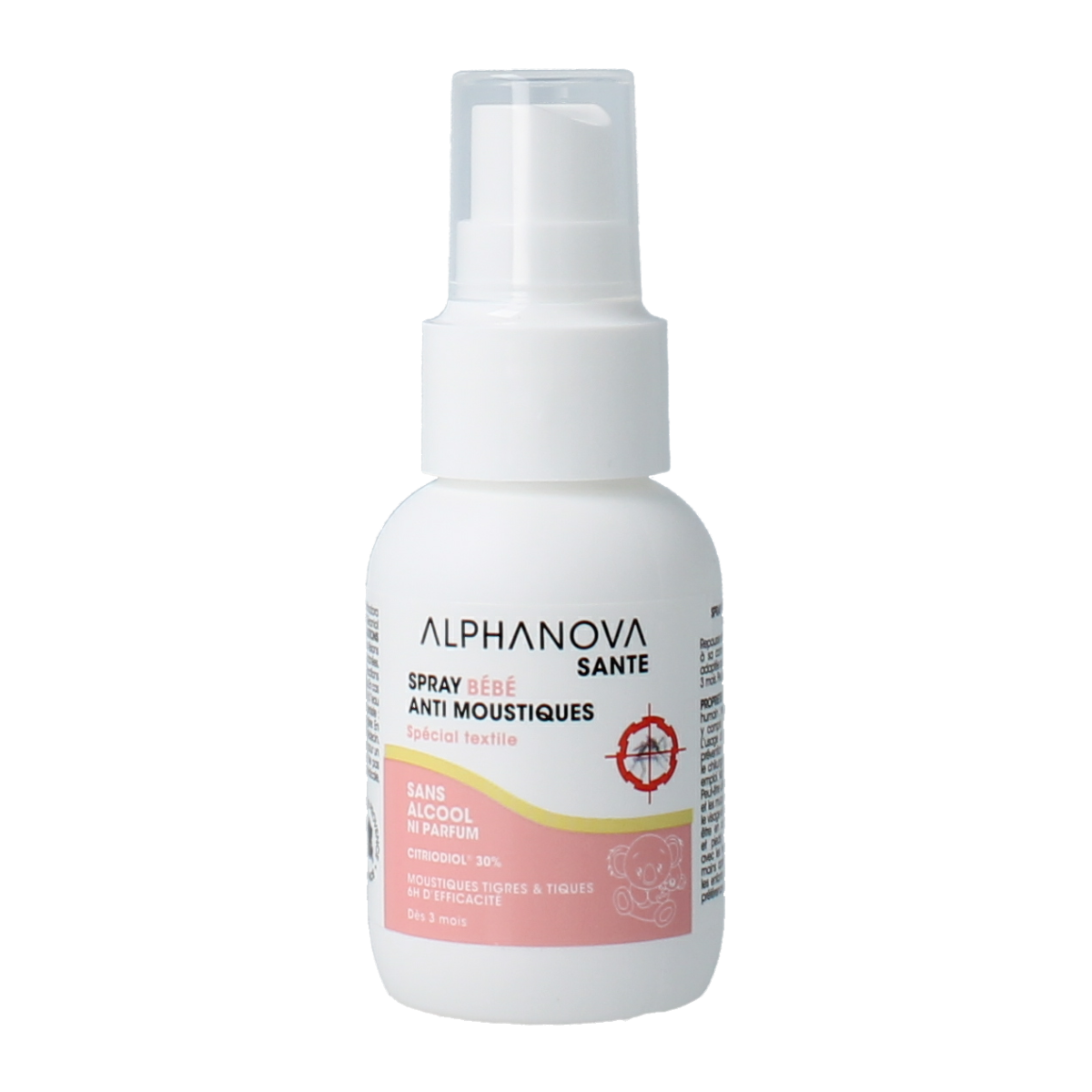 Alphanova Bebe baby mosquito and insect spray in a 50ml bottle, natural anti-muggen and bite relief for babies.