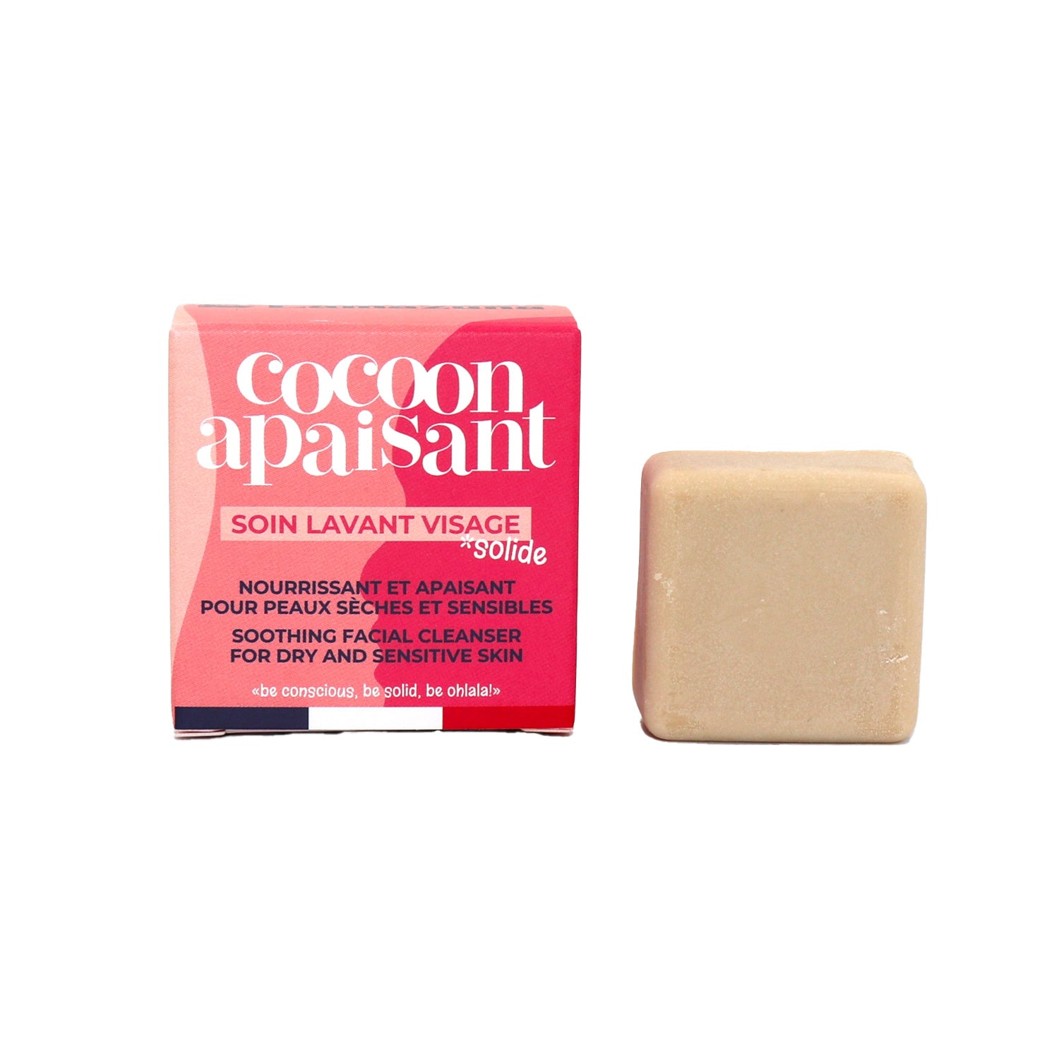 Lamazuna cleansing care bar for dry and sensitive skin, 28ml, natural facial skincare product with gentle formula.