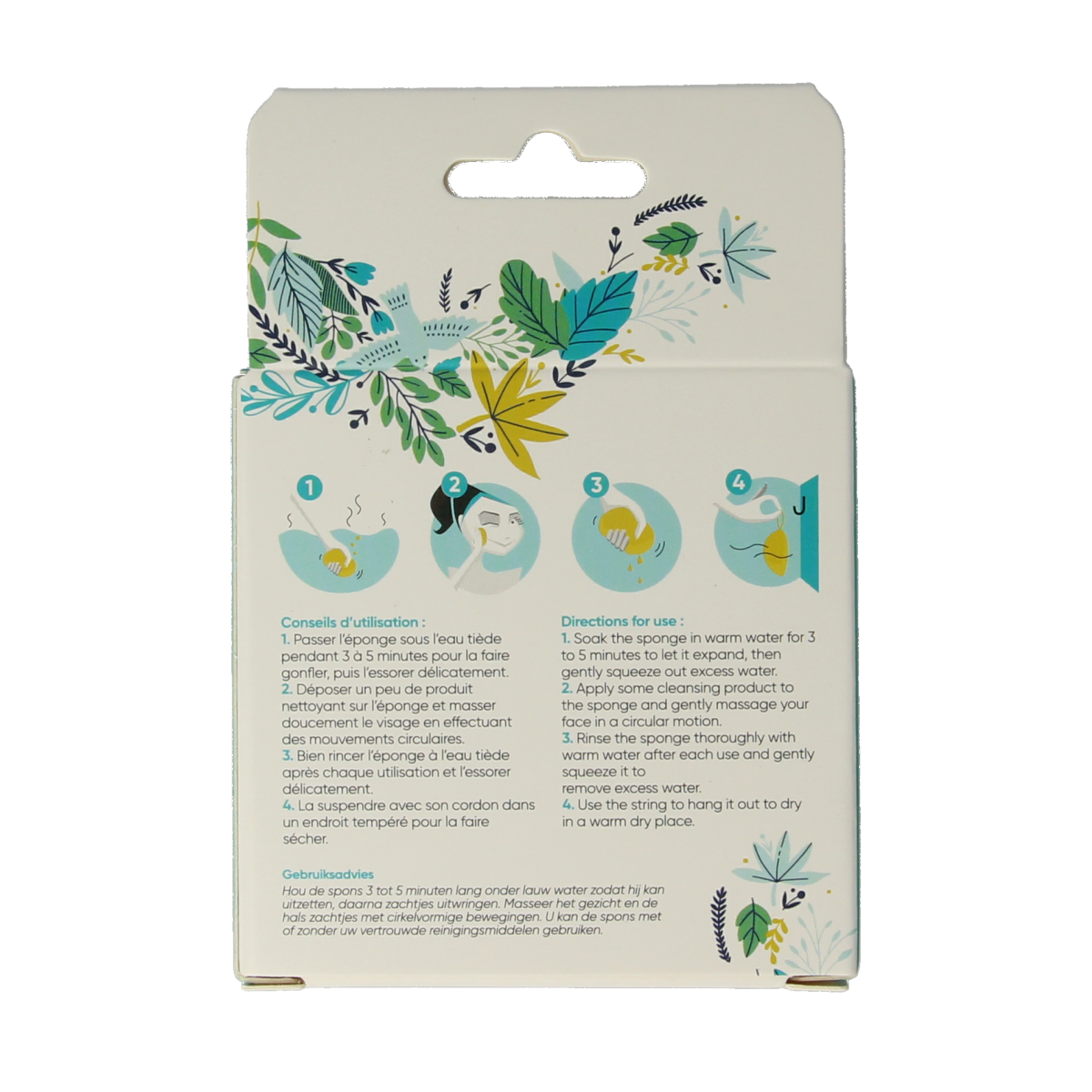 Lady Green green konjac facial sponge with crushed walnut, perfect for gentle cleansing in the bathroom or shower.